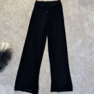 Black Sheer Wide-Leg Pants cover up